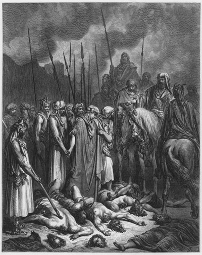 ギュスターヴ・ドール・バイブル：ジョシュアがラハブを救う 作： Gustave Dore